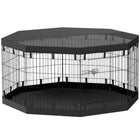 PawHut 8-Panel Foldable Dog Playpen with Bottom Pad & Top Cover - 30" H-Waterproof bottom fabric prevents moisture and ensures dry comfort