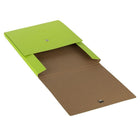 JAM Paper Vertical Snap Closure Portfolio - 12 1/8 x 9 x 1/2 - Green Kraft-These portfolios feature a snap closure, keeping your items safe yet, allowing you to retrieve them in a snap