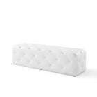 Modway Amour 60" Tufted Button Entryway Faux Leather Bench - White-Bench Weight Capacity: 500 lbs