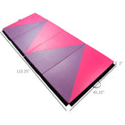 Soozier Folding Gymnastics Tumbling Mat - Exercise Mat with Carrying Handles - 4' W x 10' L x 2" D-Non-absorbent PU leather surface, fire-retardant, puncture, and mildew resistant 
