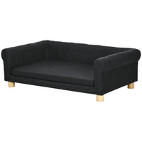 PawHut Modern Pet Sofa Bed with Removable Seat Cushion - Black-Simple sofa modeling, modern design style, with the most practical function 