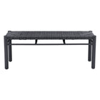 Zuo Iska Bench - Black-Weather resistant faux wood aluminum frame with synthetic rattan weave