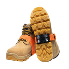 Impacto Midcleat LGR LOGGER Half-Inch Carbon Steel Ice Cleats - One Size - Black with Orange Straps - 1 Pair-Cleat can be flipped over to the top of the boot to prevent slipping or marking floors