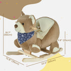 Qaba Baby Bear Design Rocking Horse - Brown-Features an easy-grip front handlebar, footrests, and seat belt for safety 