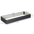 Outsunny Galvanized Raised Garden Bed - 95" L x 36" W x 12" H - Grey-The large flower bed can also be converted into a smaller size if necessary 