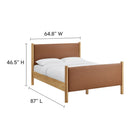 Modway Maven Queen Size Vegan Leather Upholstered Platform Bed - Tan Oak-8