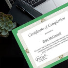 St. James Premium Double Display Certificate Holders for 8.5" x 11" Documents - Green with Gold Foil Border - 10 Pack-Double display—holds up to two 8.5" x 11" documents