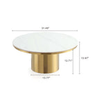 Manhattan Comfort Glenn Modern Glam Coffee and End Table - Gold - Set of 2-Features Modern Round Gold Stainless Steel Base
