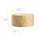 Modway Cosmos 35" Round Burl Wood Coffee Table - Natural Burl-Leveling Non-Marking Feet