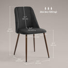 HOMCOM Dining Chairs in Velvet Accent - Black - Set of 4-Adjustable foot pads keep chairs stable and balanced on uneven floors