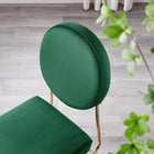 Modway Craft Performance Velvet Dining Side Chairs - Gold/Green - 2 Pack-Chair Weight Capacity: 330 lbs.