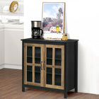 HOMCOM 31.5" L Kitchen Sideboard - Black-Made of particleboard for sturdiness and easy cleaning
