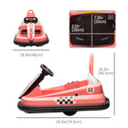 Aosom Kids 6V Battery Powered 360° Rotation Bumper Car with Music, Horn and Lights - Pink-Light-up strips enhance appearance 