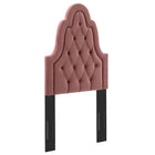 Modway Augustine Tufted Performance Velvet Twin Headboard - Dusty Rose-Dense Foam Padding