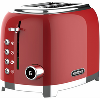 Salton NuRetro Digital 2 Slice Toaster - Space Cherry-6 different toasting levels for precise browning, from lightly golden to extra crisp. reheat, defrost and bagel (toasts only one side) functions for perfect results.