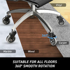 MotionGrey Office Chair Caster Wheels - Rollerblade Style Replacement Wheels - Black - Set of 5-Quick & Universal Installation: Fits most office chairs and installs in seconds-no tools required