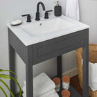 Modway Altura 24" Bathroom Vanity - Grey/White-8-Inch Centerset Holes