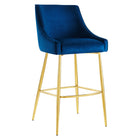 Modway Discern Performance Velvet Bar Stool - Navy-Glam Deco Bar Stool