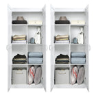 Manhattan Comfort Hopkins 59.22" 2-Piece Modern 14-Shelf Storage Closet - White-Mop Base with Non-marking Felt Foot Pads