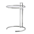 Plata Import Eileen Grey 20"H Round Side Table with Glass Top - Silver-Crafted in polished silver 