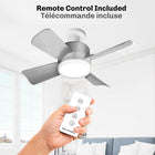 Bell+Howell 15.7 in. Socket Fan Light with Remote - Nickel-Choose from multiple fan speeds- high, medium or low
