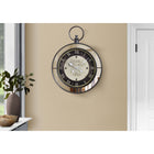 Monarch Specialties Clocks 18" Round Wall Clock - Brown Mirror -This non-ticking clock features modern quartz movement for accurate timekeeping, making it both functional and decorative