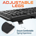 Delton KB20 Large Button Keyboard with Backlight - Black-Keys feature a bold, contrasting colour of the lettering against the background, improving readability for users with low vision