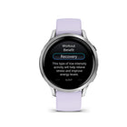 Garmin Venu 4 Smartwatch - 41 mm - Silver with Periwinkle Silicone Band-Workout options: Track all the ways you move with more than 80 preloaded GPS and indoor sports apps — including walking, running, cycling, strength training, mobility , mixed session to track multiple activities and more. And get daily suggested workouts based on your workout and recovery data