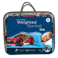 Bell+Howell Kids Weighted Blanket - 7 lb. - Cars-SUPER SOFT and DURABLE, Premium polyester contact layer has ultra soft, fleece like texture, without the fragility and temperature sensitivity