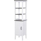 Kleankin Tall Freestanding MDF Bathroom Storage Cabinet - White-Crafted from durable MDF board for long-term use   