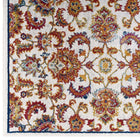 Modway Entourage Azami Distressed Vintage Floral Lattice Area Rug - 5 ft W x 8 ft L - Ivory Blue Orange Yellow Red-Stain Resistant / Easy to Clean