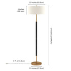 Hudson&Canal Simone 2-Light Floor Lamp with Fabric Shade - Matte Black/Brass/White-Clean with a soft, dry cloth and no harsh chemicals or abrasive cleaning materials