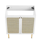 Modway Chaucer 30" Bathroom Vanity Cabinet - White-Wood Grain Laminate