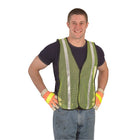 Merangue High Visibility Lime Mesh Safety Vest with 1" Reflective Tape, One Size Fits All , 12 Pack-One size fits most