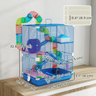 PawHut 5-Tier Portable Hamster Cage with Accessories - Dark Blue-Multiple elevated platforms with ladder for easy up and down 