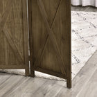 HOMCOM 4 Panel Freestanding Room Divider for Bedroom Office - Brown-Folded Dimensions: 17.7" W x 66.9" H x 3" D (45 x 170 x 7.7 cm)
