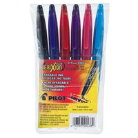 Pilot Frixion Ball Erasable Gel Pens - 0.7mm - Assorted - 6 Pack-0.7mm point