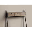Monarch Specialties 7332 32" Computer Desk - Dark Taupe/Black Metal-Plenty of storage with a long drawer on metal glides with a built-in handle, and 3 drawers on top with a shelf for other essentials within easy reach