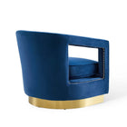 Modway Frolick Performance Velvet Armchair - Navy-Chair Weight Capacity: 300 lb