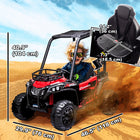 Aosom 12V Kids Ride-Off-Road UTV - Red-2 mode drive, manual and remote control 