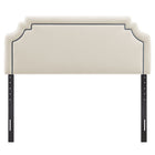 Modway Magnolia Stain-Resistant Performance Velvet Queen Size Headboard - Alabaster/Cadet Blue-Adjustable Mounting Positions