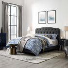 Modway Amelia Upholstered Fabric King Bed - Grey-Soft Polyester Fabric Upholstery