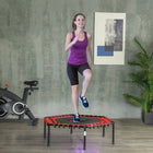 Soozier 45" Mini Trampoline Indoor with LED Lights and Remote Control - Red-Remote control adjusts lights for convenient customization 