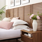 Modway Render 8-Piece Wall Mount King Headboard with Nightstands - Walnut-Wall-Mount Design