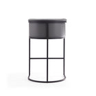 Manhattan Comfort Cosmopolitan 23.7" Mid-Century Modern Faux Leather Upholstered Bar Stool - Grey and Black-Delivered to you Fully Assembled! No Assembly Required