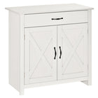 HOMCOM Farmhouse 31.5" L Sideboard Buffet Cabinet with Storage - White-The surface of this sideboard delivers a rustic style
