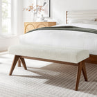 Modway Lyra 47" Boucle Upholstered Bench - Ivory/Boucle-Padded Seat