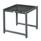 Outsunny Rattan Coffee Table with Tempered Glass Top and Aluminum Frame for Outdoor, Garden - Grey-A great addition for all outdoor areas  