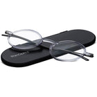 ThinOptics Reader with Universal White Pod - 1.0 - Black-18 months of materials & computational engineering reduced nonessential mass and volume to deliver the patented FrontPage: the lightest possible reading glasses with a range of 1.5-2.5x diopters.