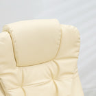 HOMCOM Faux Leather Executive Heated Massage Office Chair - Beige-With ergonomic tilt function, you could rock it back or forth to have a rest